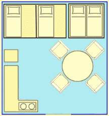 plattegrond ingerichte tent